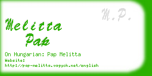 melitta pap business card
